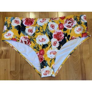 Cupshe Bikini Swim Bottoms Floral Print High Waist Women’s 4Xl